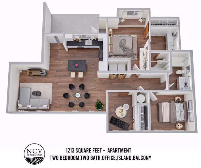 2 bedroom 2 bath 209 floor plan